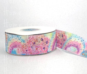 Chunky Glitter Double Sided Grosgrain Ribbon 7/8 Inch - 1.5 Inch - 3 Inch - Double Faced Heat Transfer