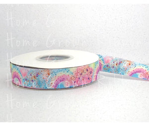 Chunky Glitter Double Sided Grosgrain Ribbon 7/8 Inch - 1.5 Inch - 3 Inch - Double Faced Heat Transfer