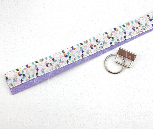 Purple Abstract Diamonds with Glitter Sparkles Key Fob Kit