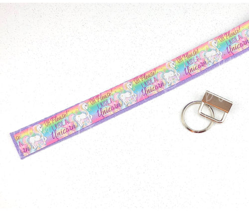 Oh Please! I Ride a Unicorn with Glitter Sparkles Key Fob Kit