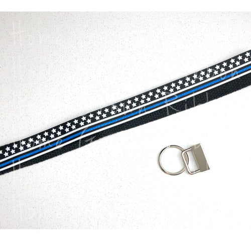 Police Officer Support - Thin Blue Line Flag Key Fob Kit - Multiple Colors Available