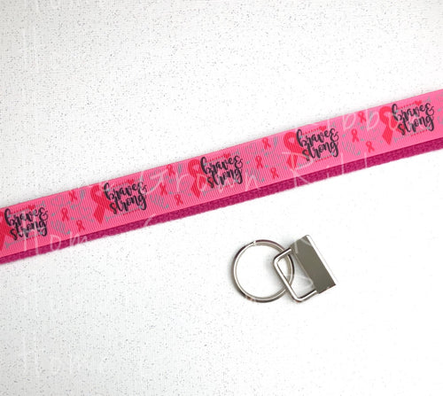 Breast Cancer Awareness - Brave & Strong on Pink Key Fob Kit - Multiple Colors Available