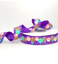 Load image into Gallery viewer, Cake Pops 7/8&quot; USDR Grosgrain Ribbon - Rose Gold Glitter
