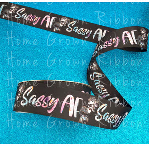Sassy AF Double Faced USDR Grosgrain Ribbon Black 7/8 Inch - 1.5 Inch - 3 Inch - Sassy Collection
