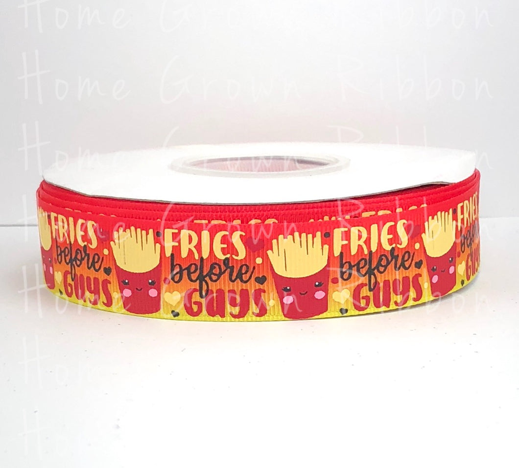 Fries Before Guys USDR Grosgrain 7/8 Inch - 1.5 Inch - 3 Inch Ribbon