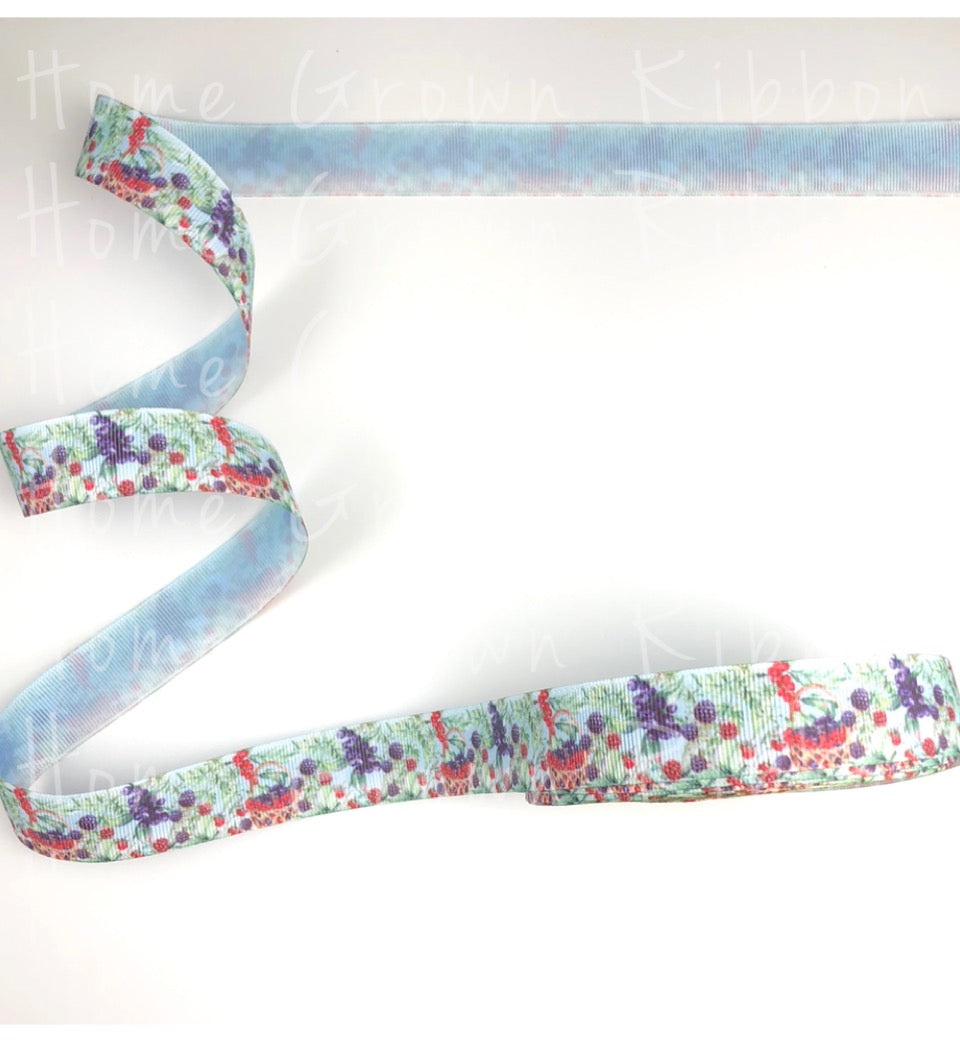 Berries Double Sided USDR Grosgrain Ribbon 5/8