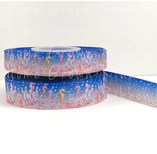 Seahorse's Double Sided USDR Grosgrain Ribbon 5/8