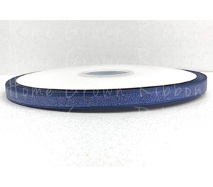 Navy Glitter Ribbon - 3 Inch - 1.5 Inch - 7/8 Inch - 3/8 Inch