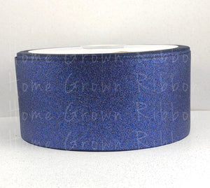 Navy Glitter Ribbon - 3 Inch - 1.5 Inch - 7/8 Inch - 3/8 Inch