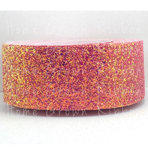 Chunky Glitter Ribbon 3 Inch Pink Purple