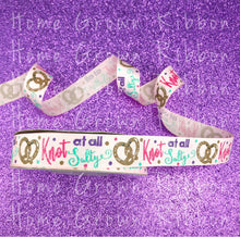 Load image into Gallery viewer, Knot At All Salty 7/8&quot; Grosgrain USDR Pink - Black