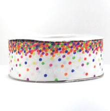 Load image into Gallery viewer, Rainbow Confetti Splatter USDR Ribbon Birthday 1.5 Inch