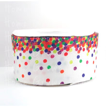 Load image into Gallery viewer, Rainbow Confetti Splatter USDR Ribbon Birthday 2.25 Inch