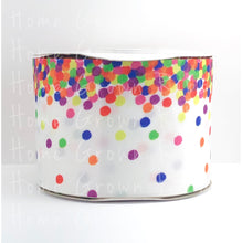 Load image into Gallery viewer, Rainbow Confetti Splatter USDR Ribbon Birthday 3 Inch