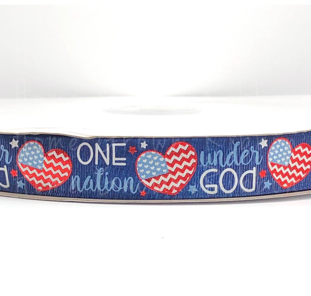 One Nation Under God USDR Ribbon - 7/8 Inch