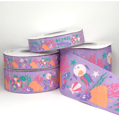 Ocean Is Calling Collection - Sea Life USDR Ribbon - 7/8