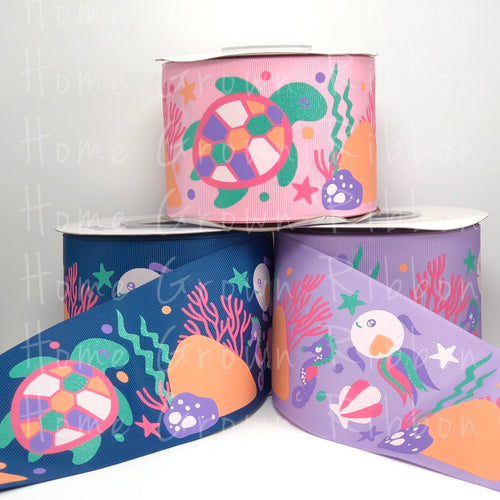 Sea Life 3 Inch USDR Ribbon - Ocean Is Calling Collection