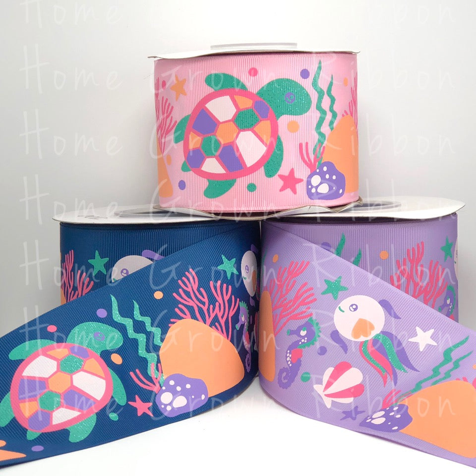 Sea Life 3 Inch USDR Ribbon - Ocean Is Calling Collection