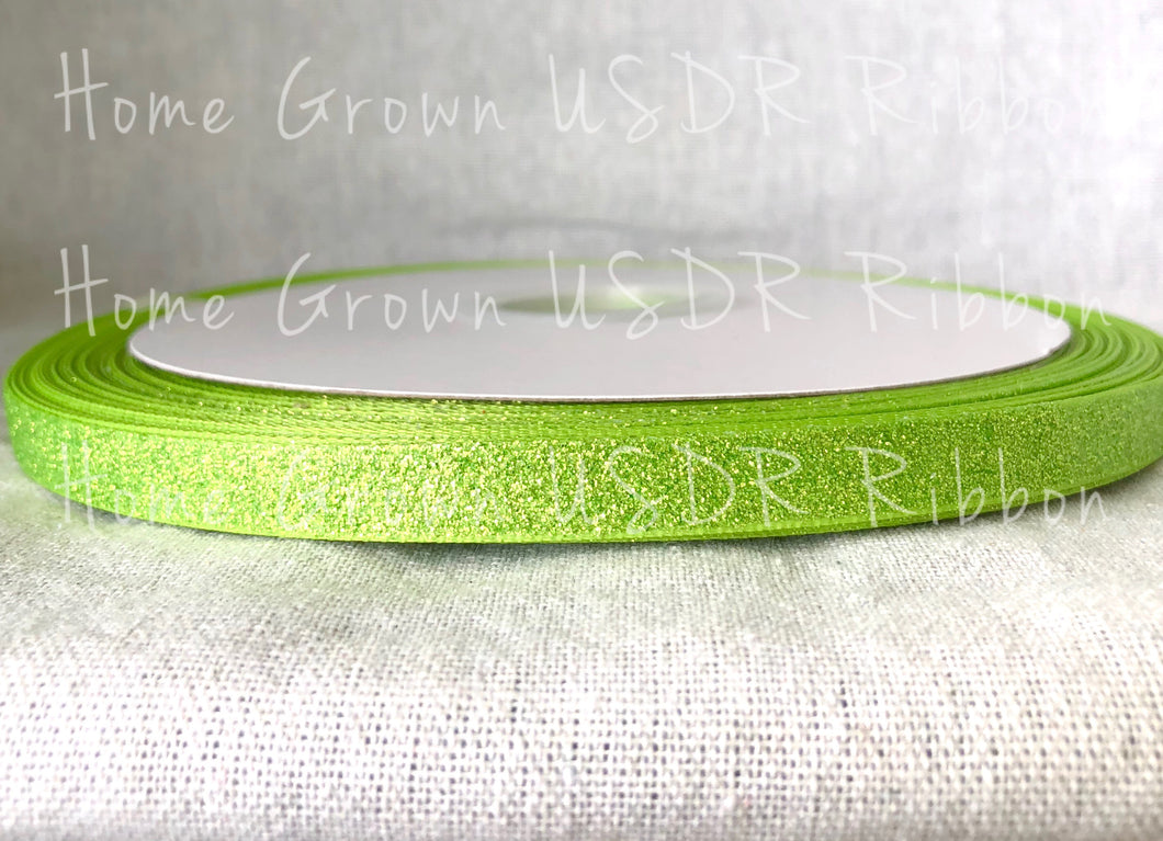 Apple Green Glitter Ribbon - 1.5