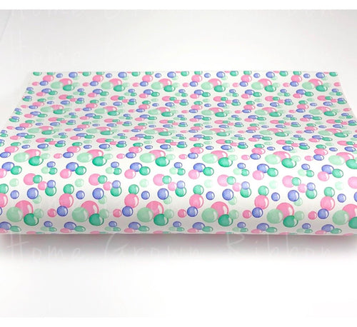 Bubbles Faux Leather Shets Pin Green Blue Bubbles Vinyl Sheet