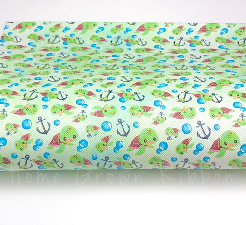 Turtles Watercolor Faux Leather Sheets