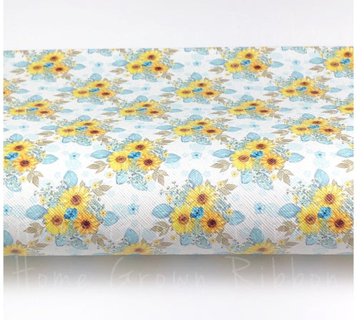 Sunflowers Floral Faux Leather Sheets