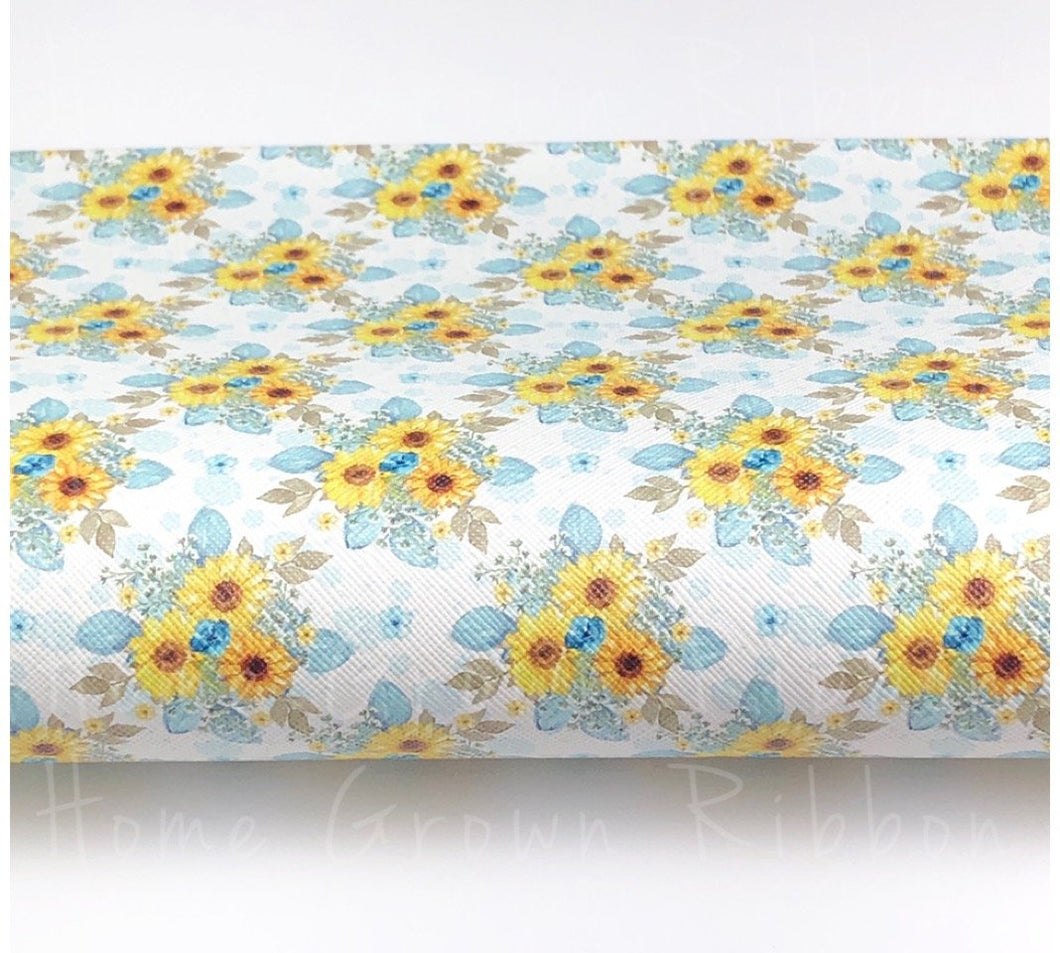 Sunflowers Floral Faux Leather Sheets