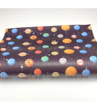 Load image into Gallery viewer, Solor System Planets Sun Faux Leather Vinyl Sheet