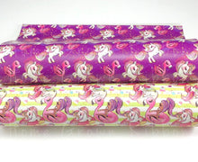 Load image into Gallery viewer, Girls on Pool Floaties Leather Sheets - Unicorn - Flamingo