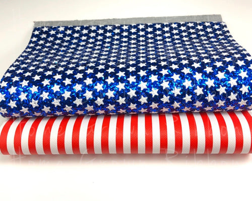 American Flag Glitter Leather Sheet
