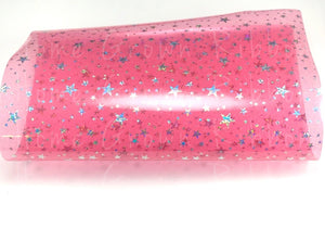 Pink Jelly Star Pool Bow Vinyl Sheet Size A4
