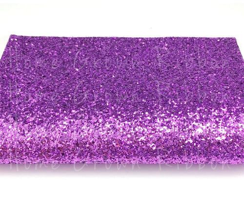 Purple Chunky Glitter Faux Leather Sheet Size A4