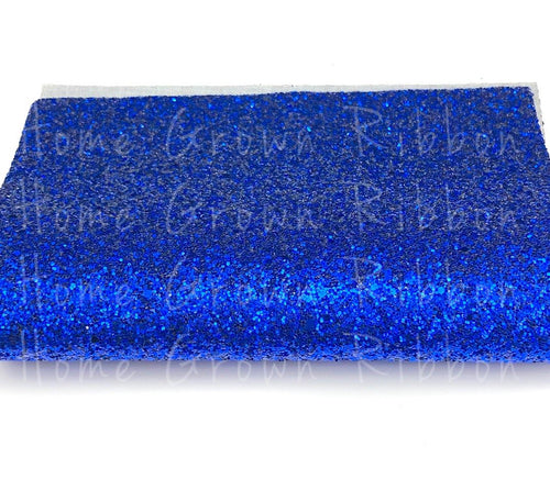 Royal Blue Chunky Glitter Faux Leather Sheet Size A4