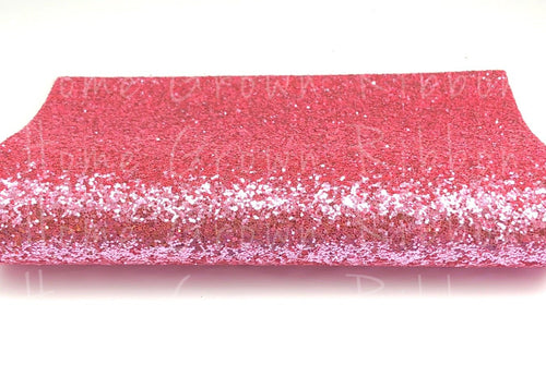 Bright Pink Chunky Glitter Faux Leather Sheet Size A4