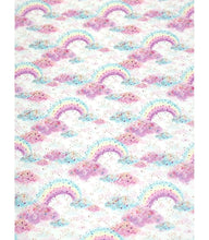Load image into Gallery viewer, Chunky Glitter Rainbow Clouds Faux Leather Sheets
