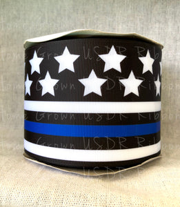 Back the Blue Police Thin Blue Line Ribbon 3 Inch USDR