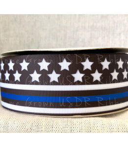 Back the Blue Police Thin Blue Line Ribbon 1.5 Inch USDR