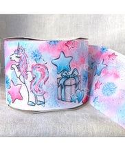Load image into Gallery viewer, Unicorn Winter Gifts USDR Double Faced Grosgrain Christmas Ribbon 7/8&quot; - 1.5&quot; - 3&quot;