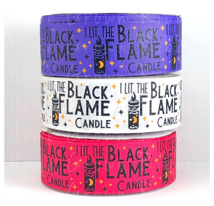 I Lit the Black Flame Candle USDR Halloween Ribbon - 1.5 Inch