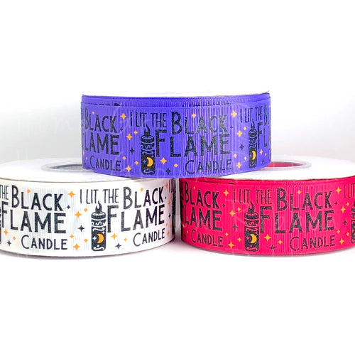 I Lit the Black Flame Candle USDR Halloween Ribbon - 1.5 Inch
