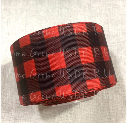 Red Buffalo Plaid Double Sided Ribbon