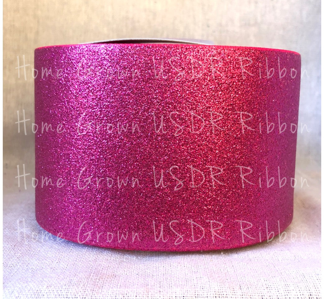 Shocking Pink Glitter Ribbon - 3