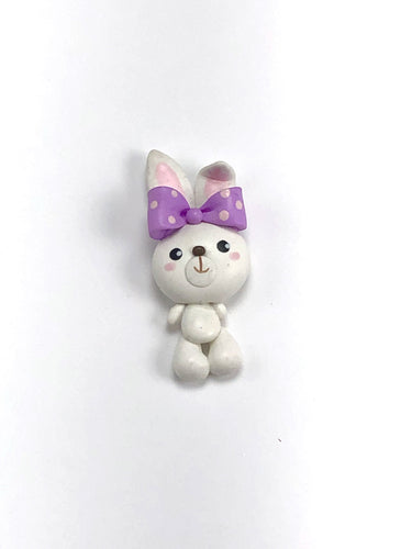 Bunny with Purple Bow Clay
