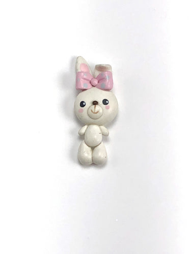Bunny with Light Pink Bow Clay