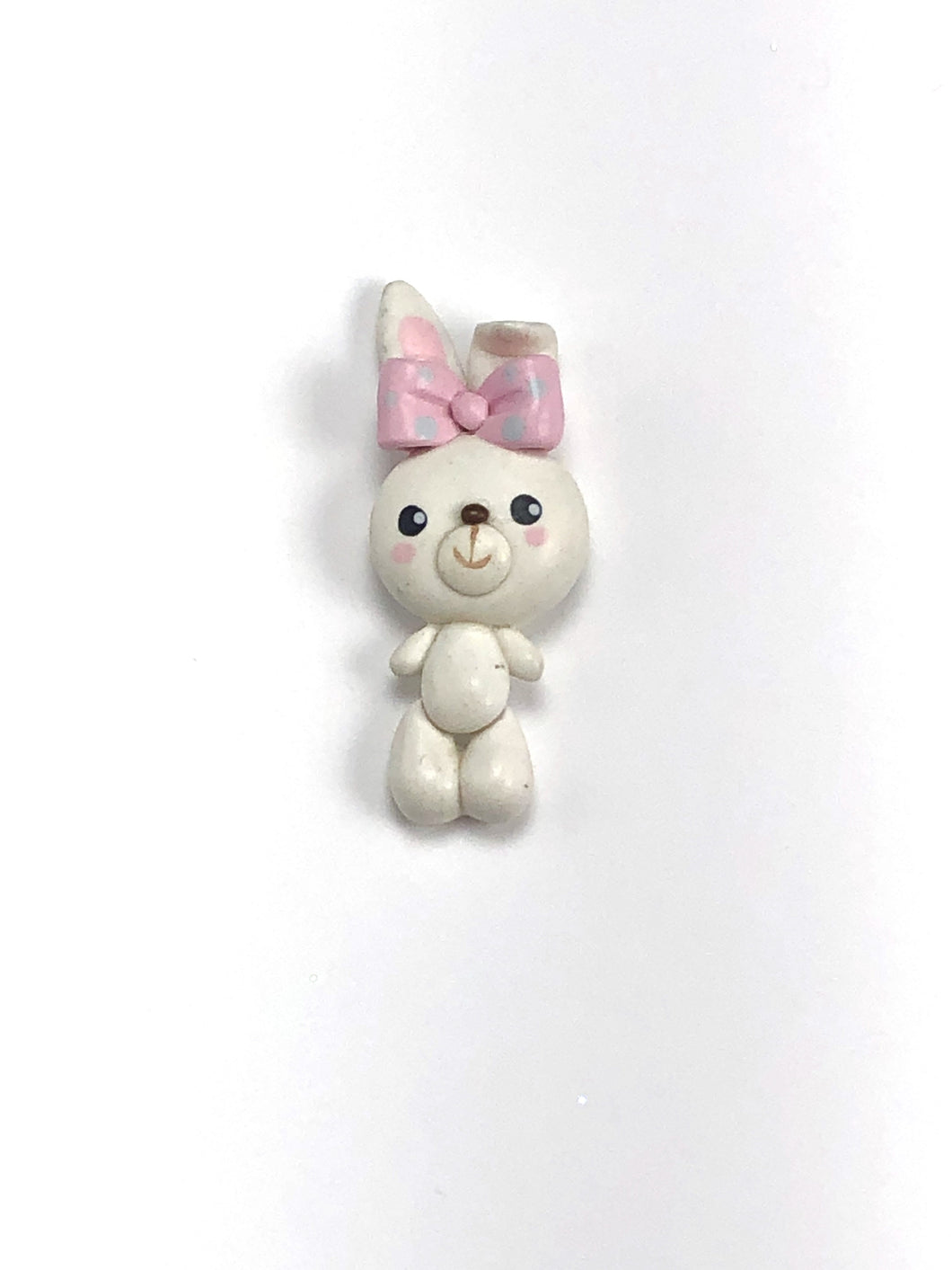 Bunny with Light Pink Bow Clay