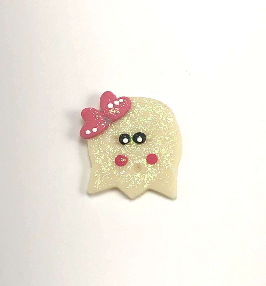 Ghost with Bow Clay - Glow in the Dark