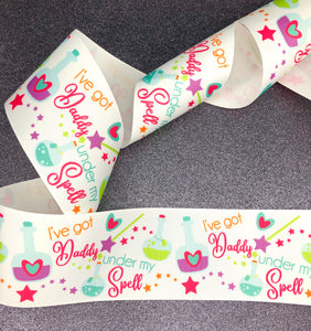 I've Got Daddy Under My Spell USDR Halloween Ribbon - 3 Inch