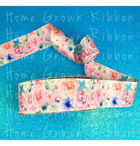 Summer Roses Glitter Sparkles Double Sided USDR Grosgrain Ribbon - 1.5" - 3"