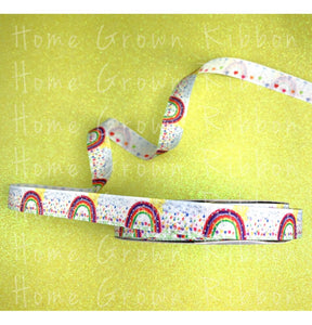 Rainbow Glitter Sparkles Double Sided USDR Grosgrain Ribbon 5/8" - 7/8" - 1.5" - 3"