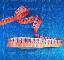 Load image into Gallery viewer, Distressed Flag Glitter Sparkles Double Sided USDR Grosgrain Ribbon 7/8&quot; - 1.5&quot; - 3&quot;